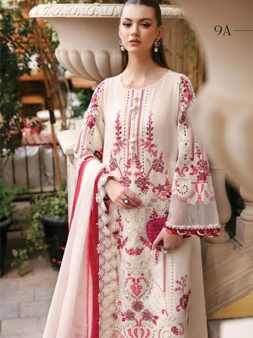 Maria.B Luxury Lawn - Emerald Green Embroidered Suit
