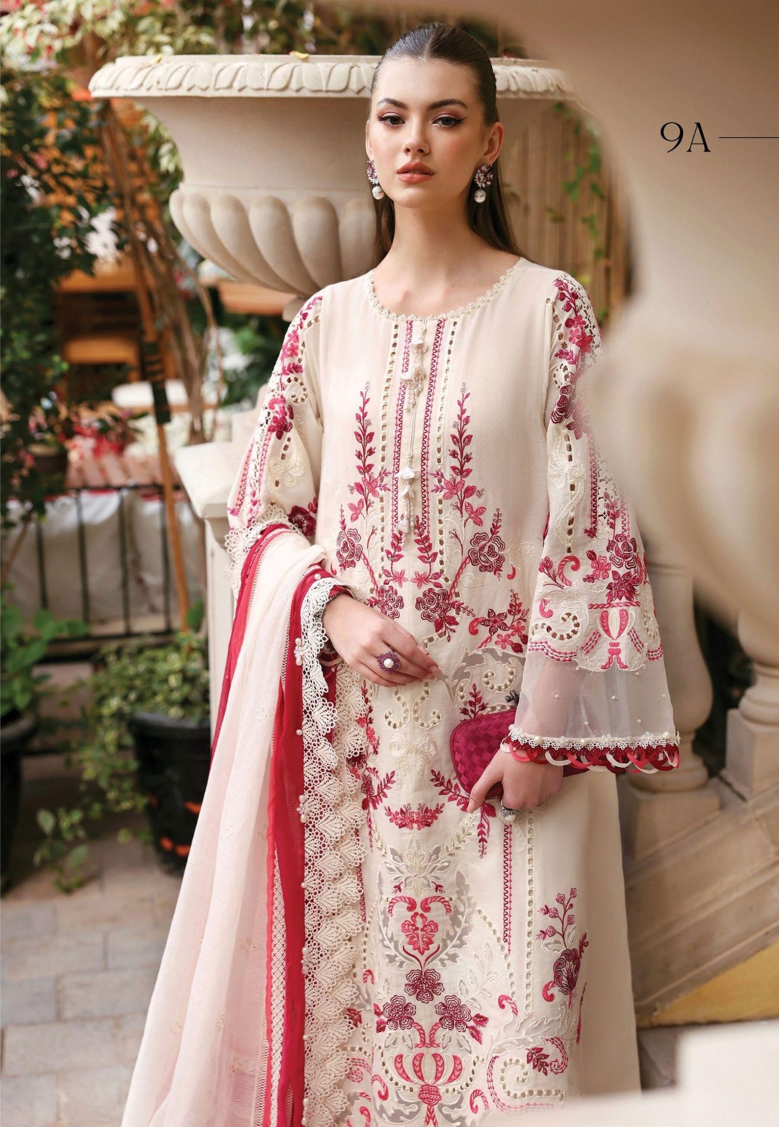 Maria.B Luxury Lawn - Emerald Green Embroidered Suit