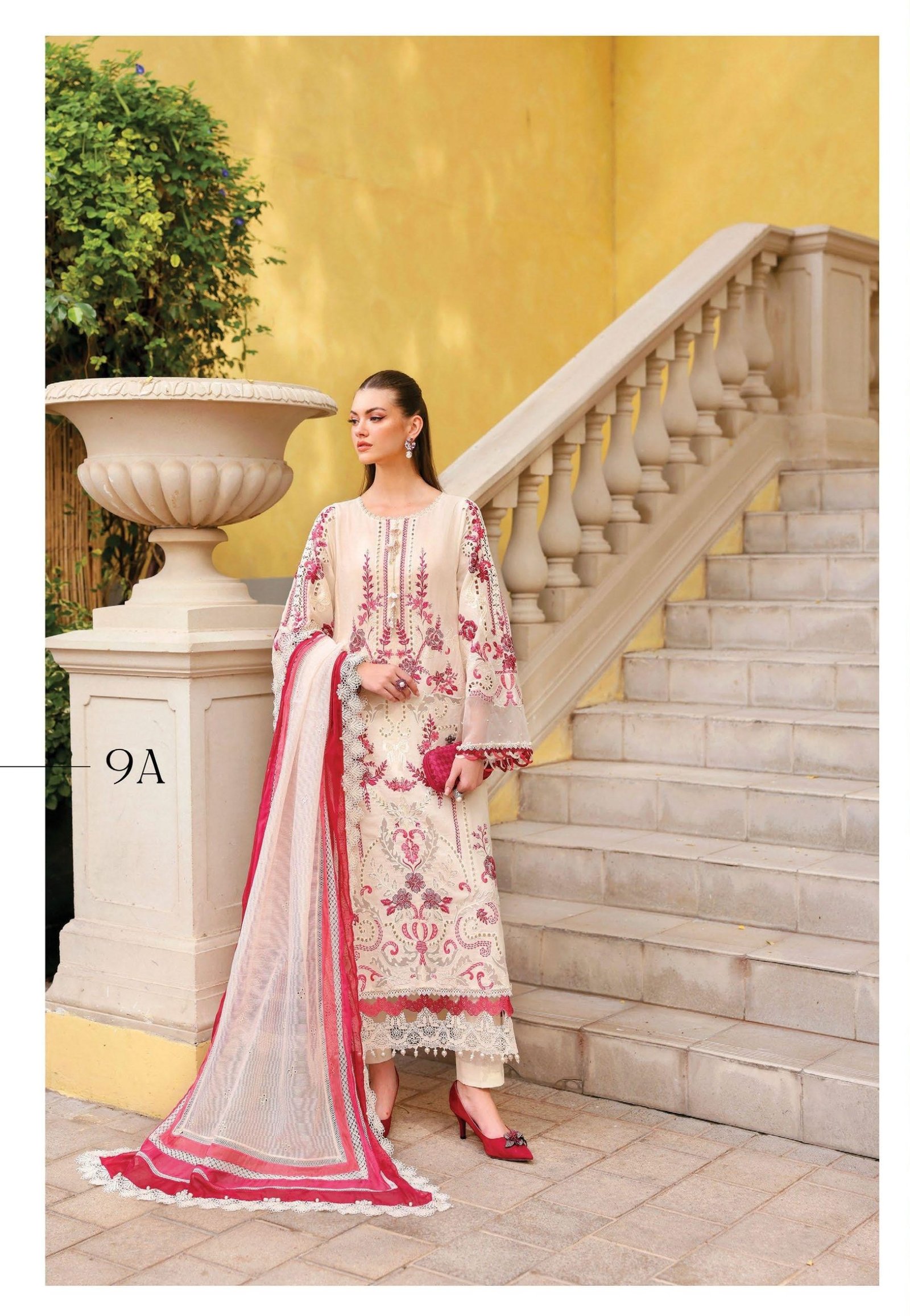 Maria.B Luxury Lawn - Emerald Green Embroidered Suit - Image 2