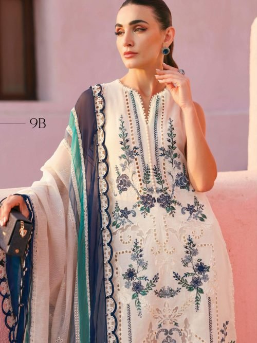 Maria.B Luxury Lawn - Mustard Gold Embroidered Suit