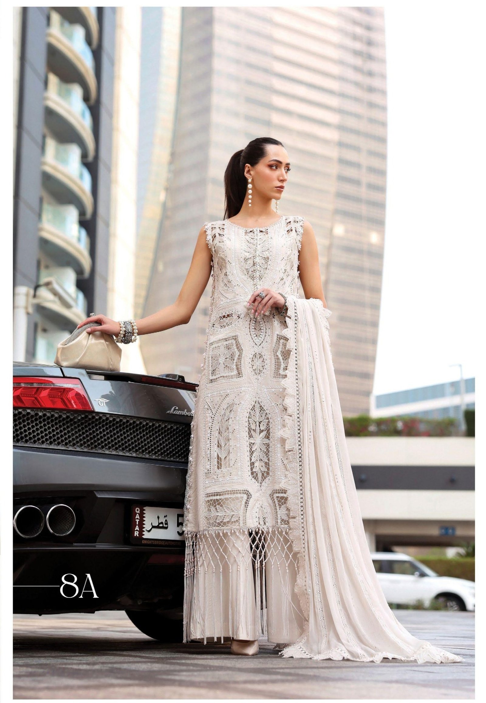 Maria.B Luxury Lawn - Midnight Black Embroidered Suit