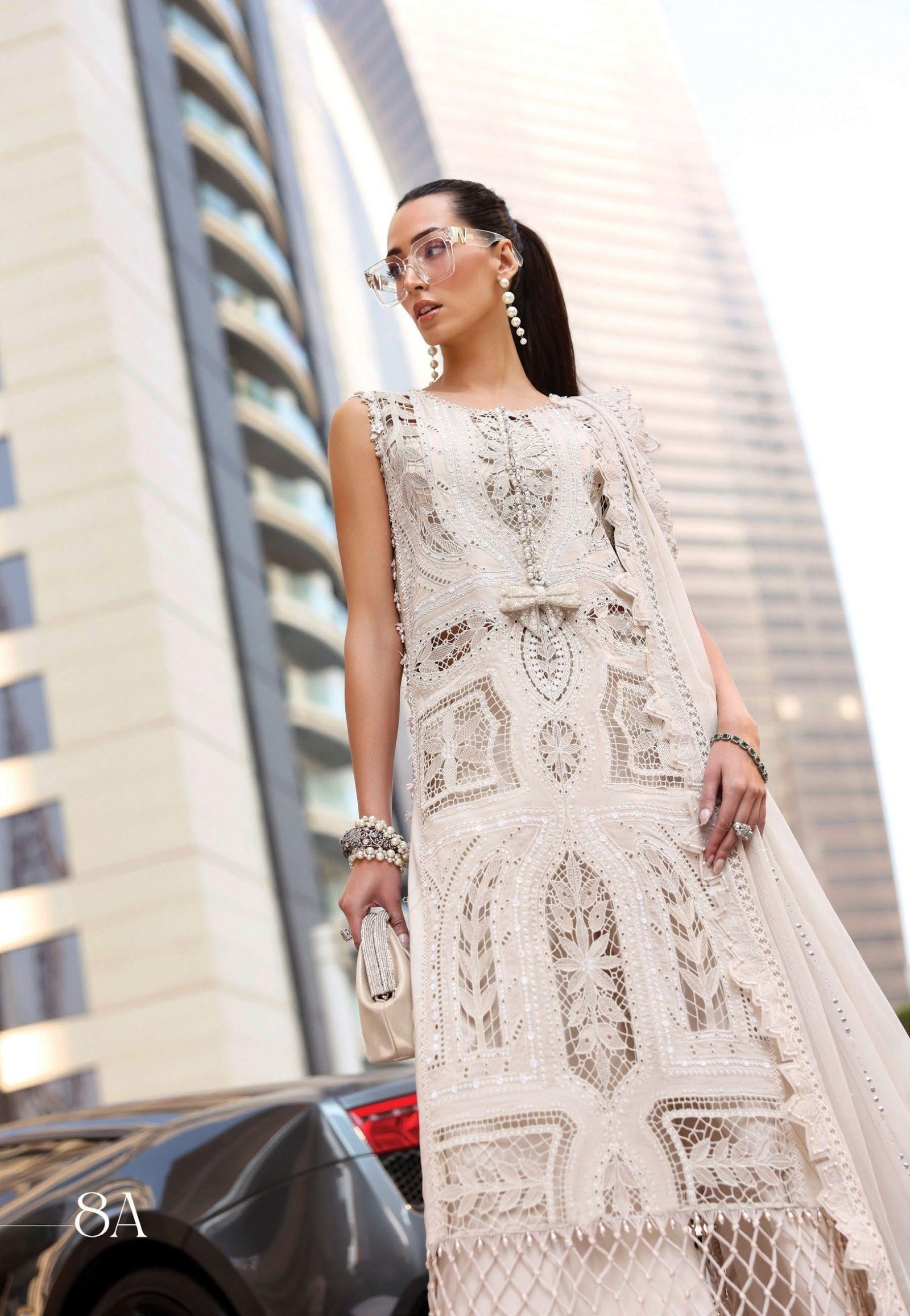 Maria.B Luxury Lawn - Midnight Black Embroidered Suit - Image 2