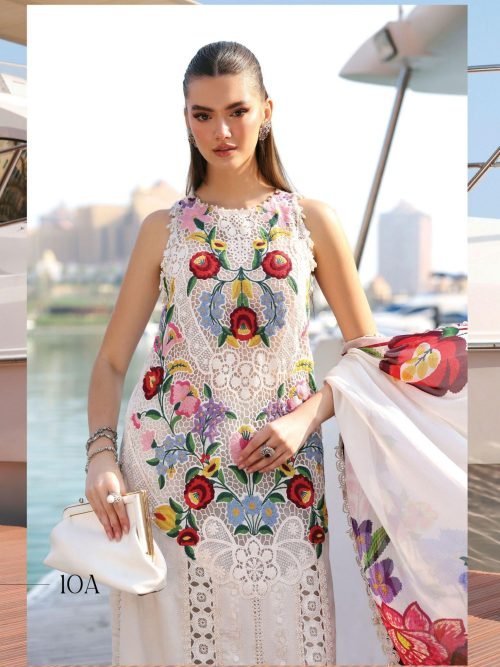 Maria.B Luxury Lawn - Soft Lilac Lavender Embroidered Suit
