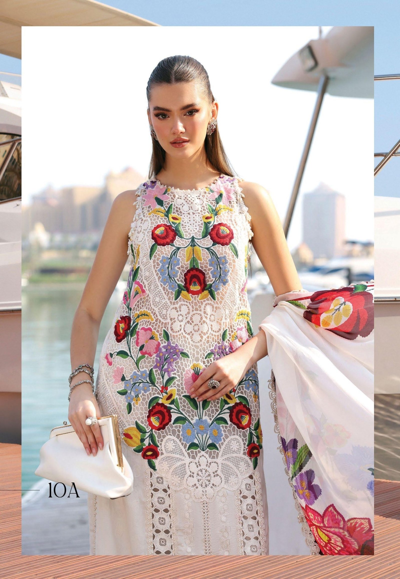 Maria.B Luxury Lawn - Soft Lilac Lavender Embroidered Suit