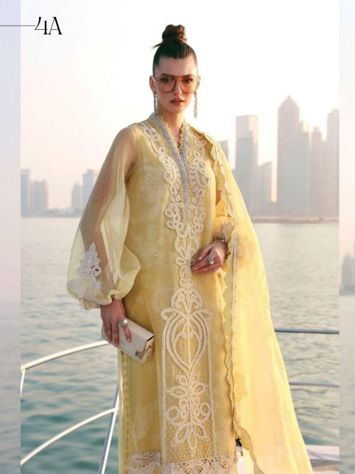 Maria.B Luxury Lawn - Olive Green Embroidered Suit