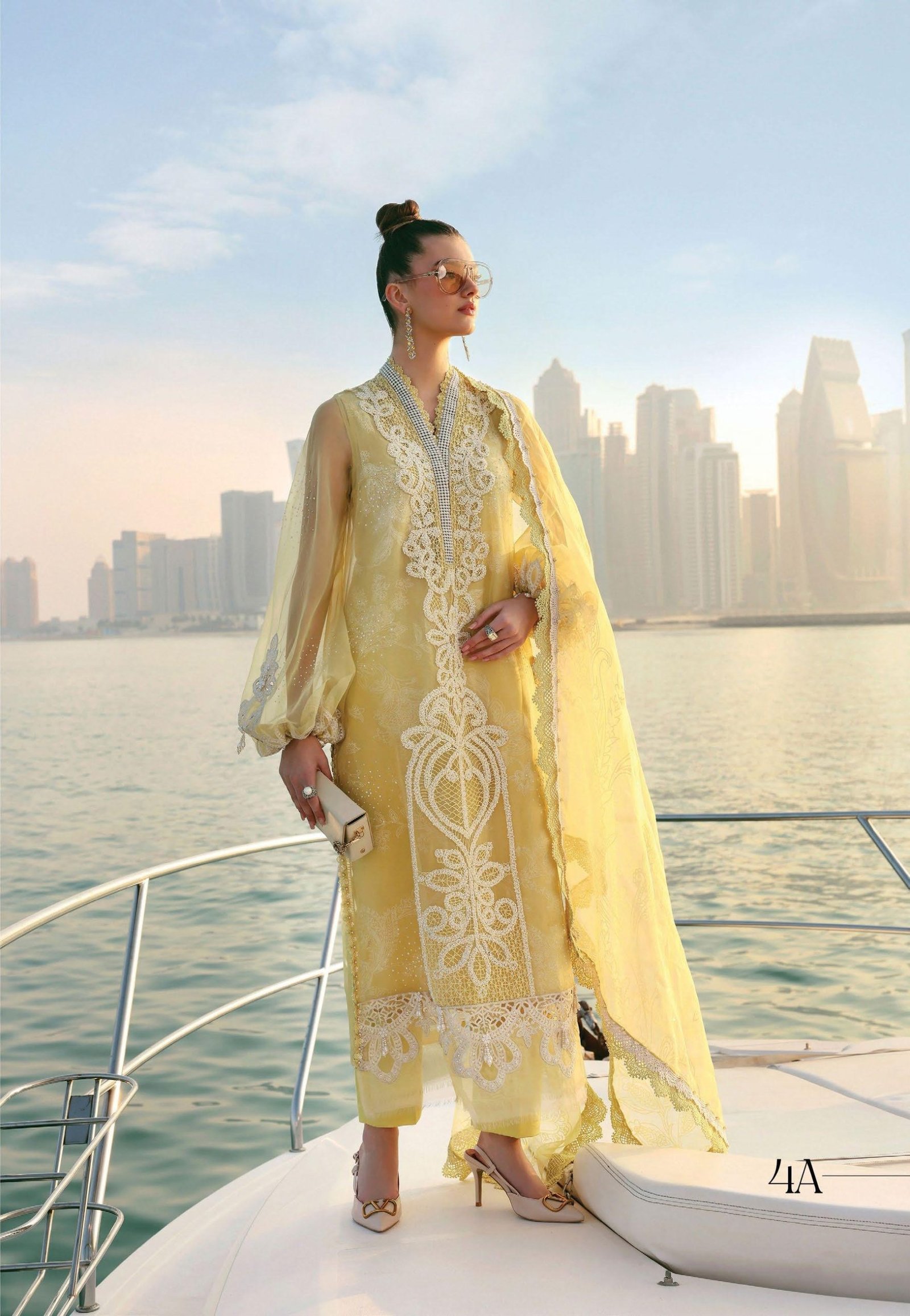 Maria.B Luxury Lawn - Olive Green Embroidered Suit - Image 2