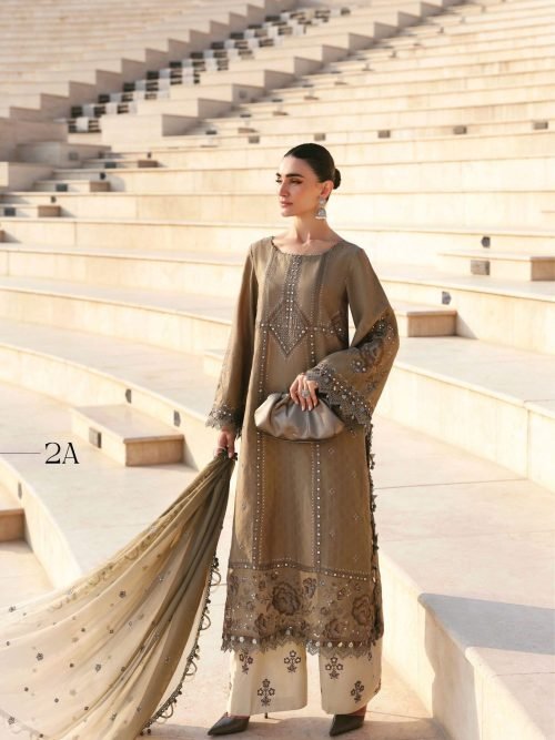 Maria.B Luxury Lawn - Deep Teal Embroidered Suit