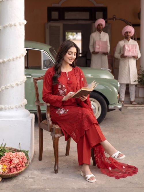 Red Floral Suit