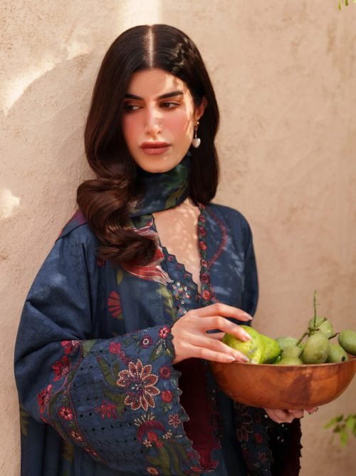 Iznik Luxury Lawn - Navy Embroidered Suit