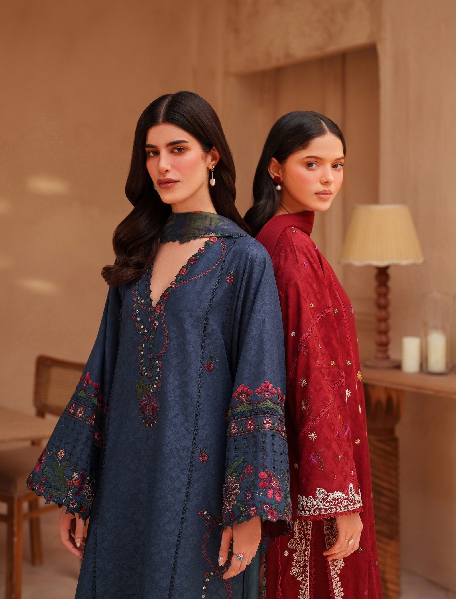 Iznik Luxury Lawn - Navy Embroidered Suit - Image 4