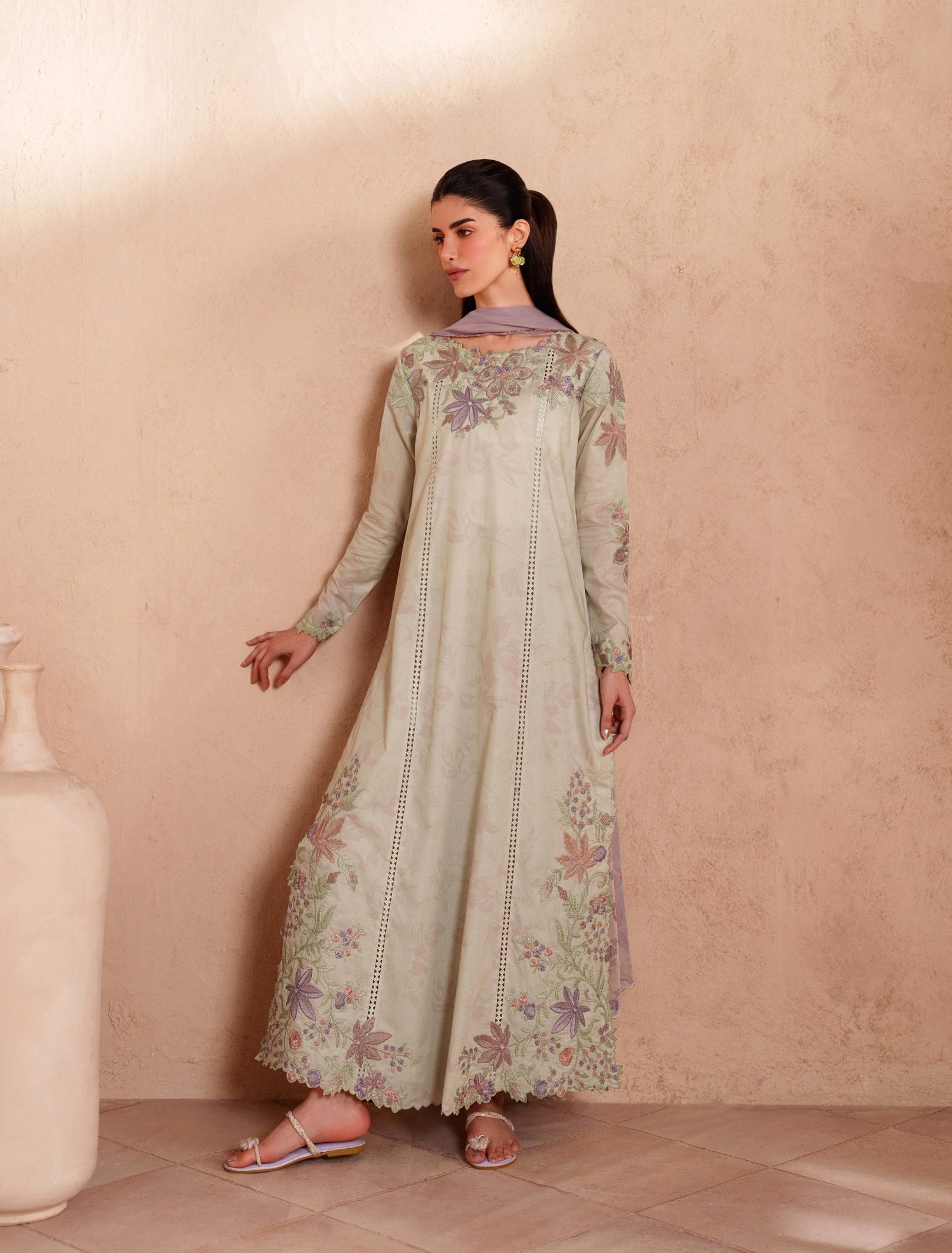 Iznik Luxury Lawn - Mint Green Embroidered Suit - Image 2