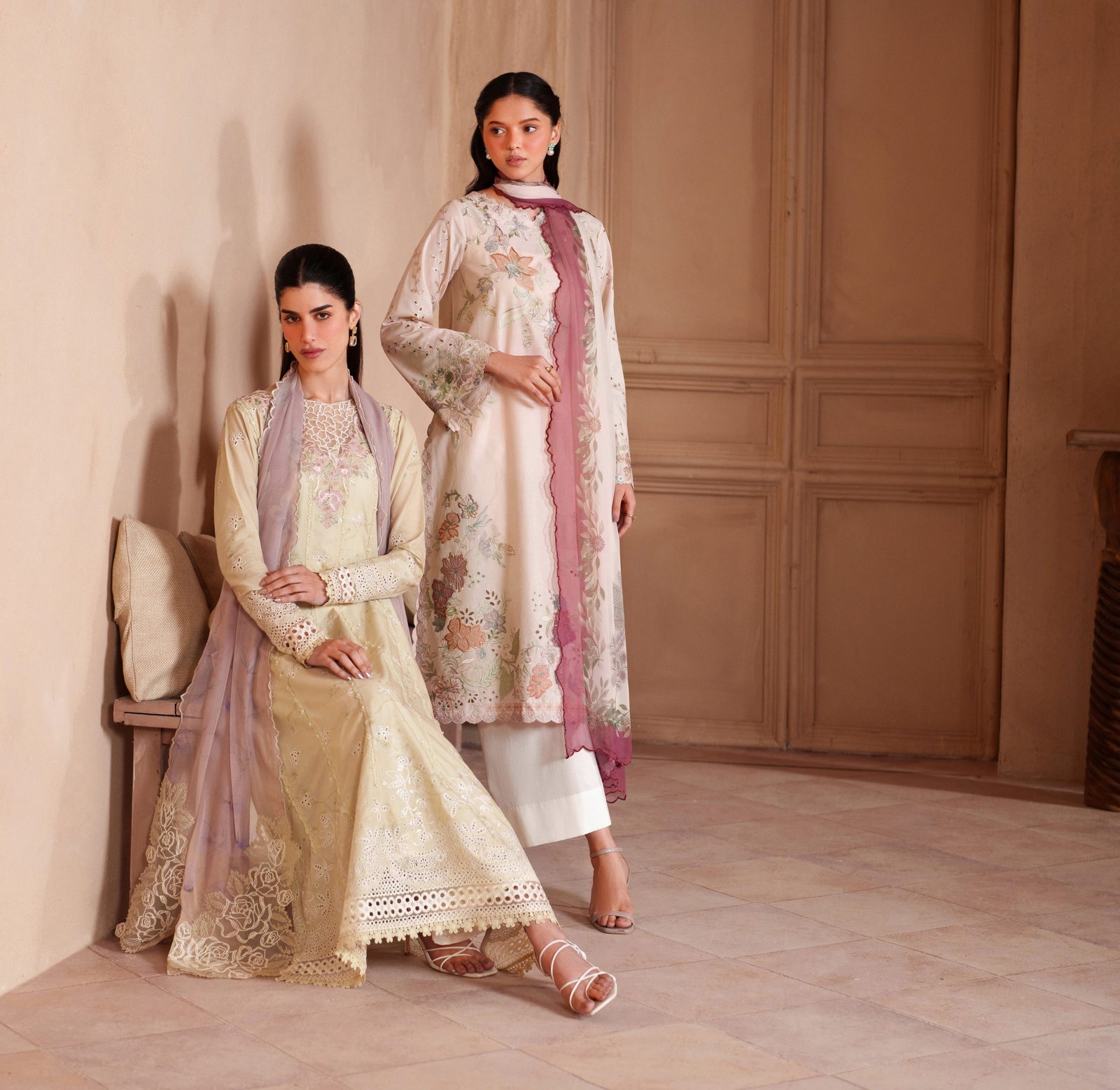 Iznik Luxury Lawn - Butter Yellow Embroidered Suit