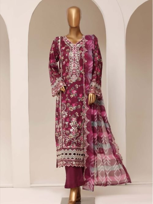 Sadabahar Plum Magenta Cutwork Suit