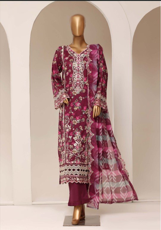 Sadabahar Plum Magenta Cutwork Suit