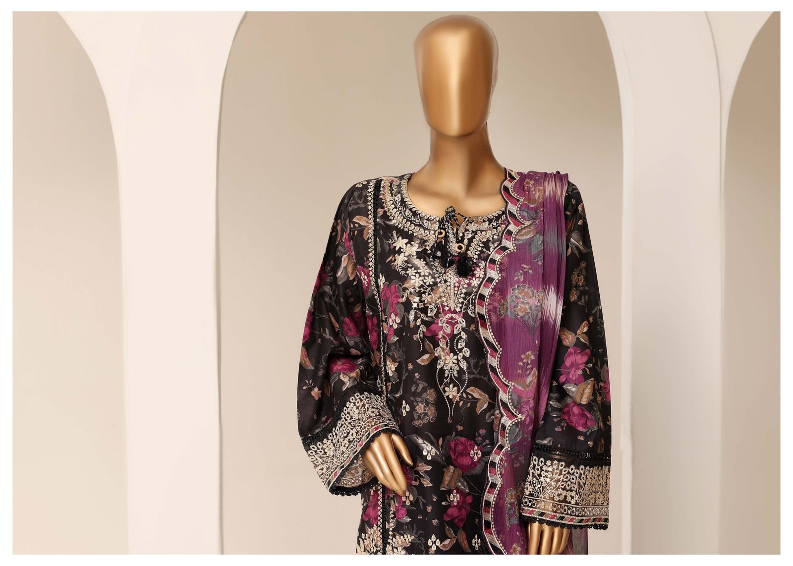 Sadabahar Deep Violet Purple Suit - Image 3