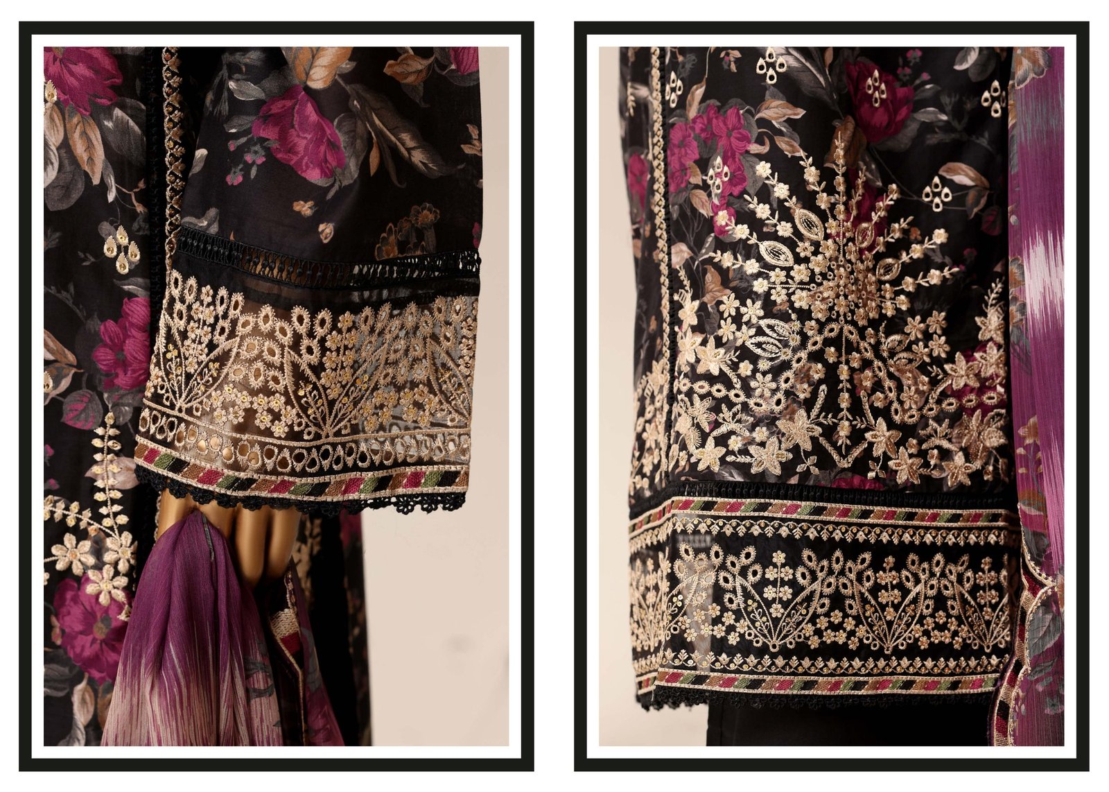 Sadabahar Deep Violet Purple Suit - Image 4