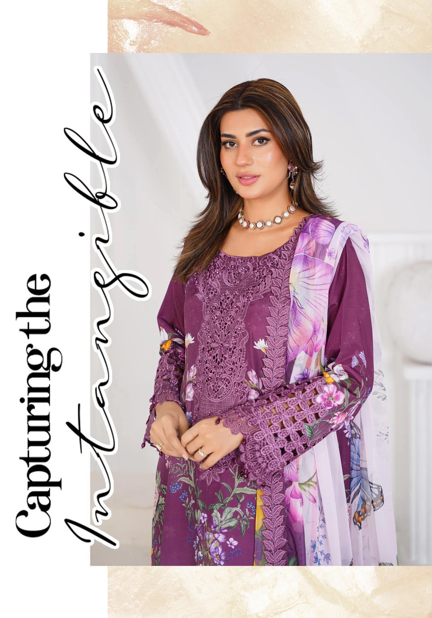 Sajni M.Prints - Emerald Botanical Lawn Suit with Chiffon Dupatta - Image 5
