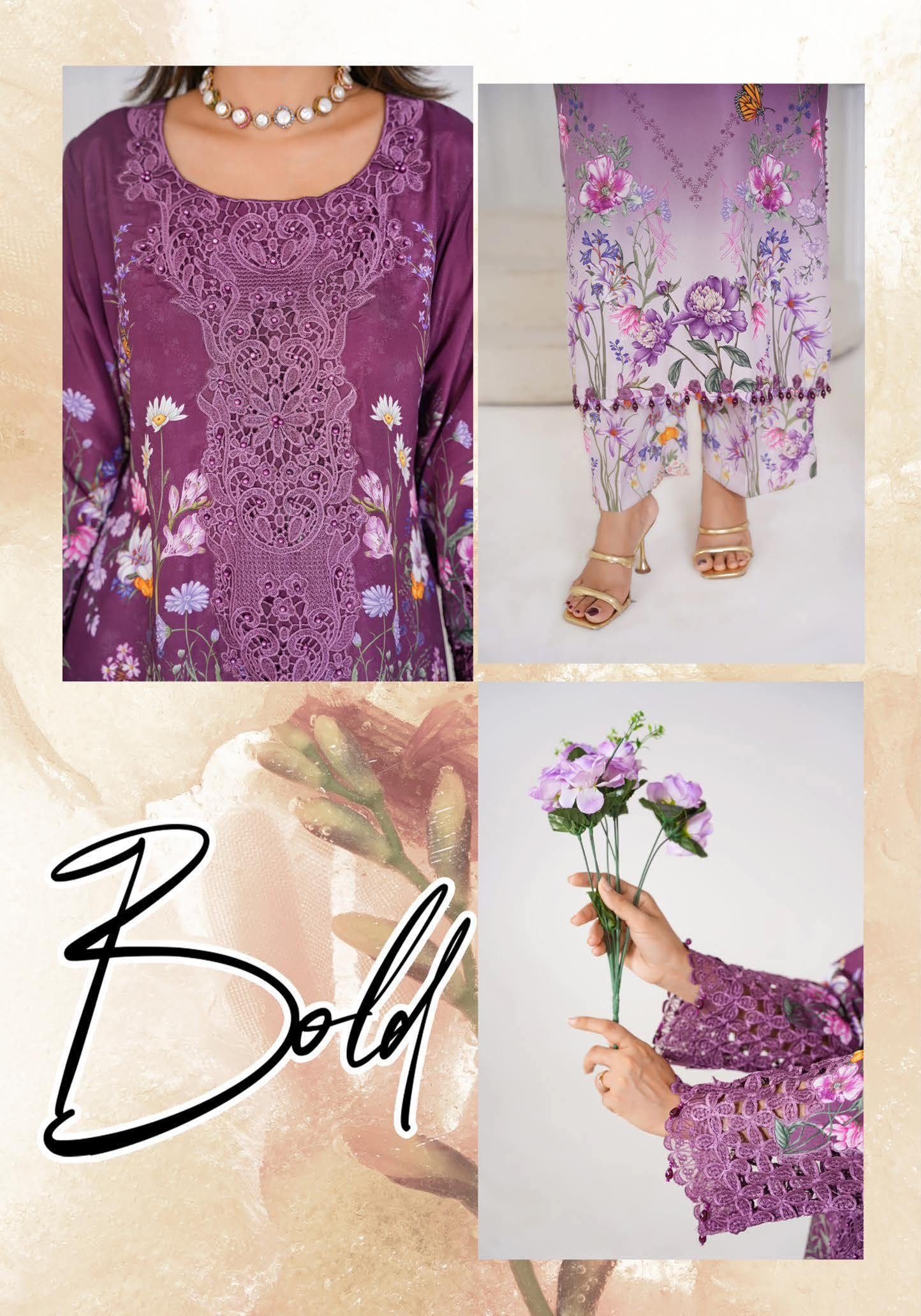 Sajni M.Prints - Emerald Botanical Lawn Suit with Chiffon Dupatta - Image 9
