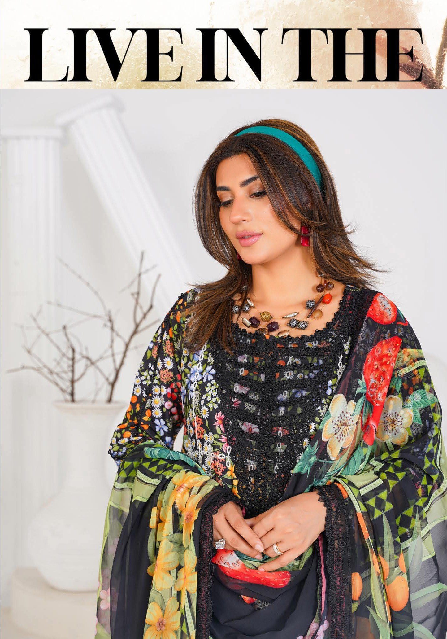 Sajni M.Prints - Midnight Garden Cutwork Lawn Suit with Chiffon Dupatta - Image 4