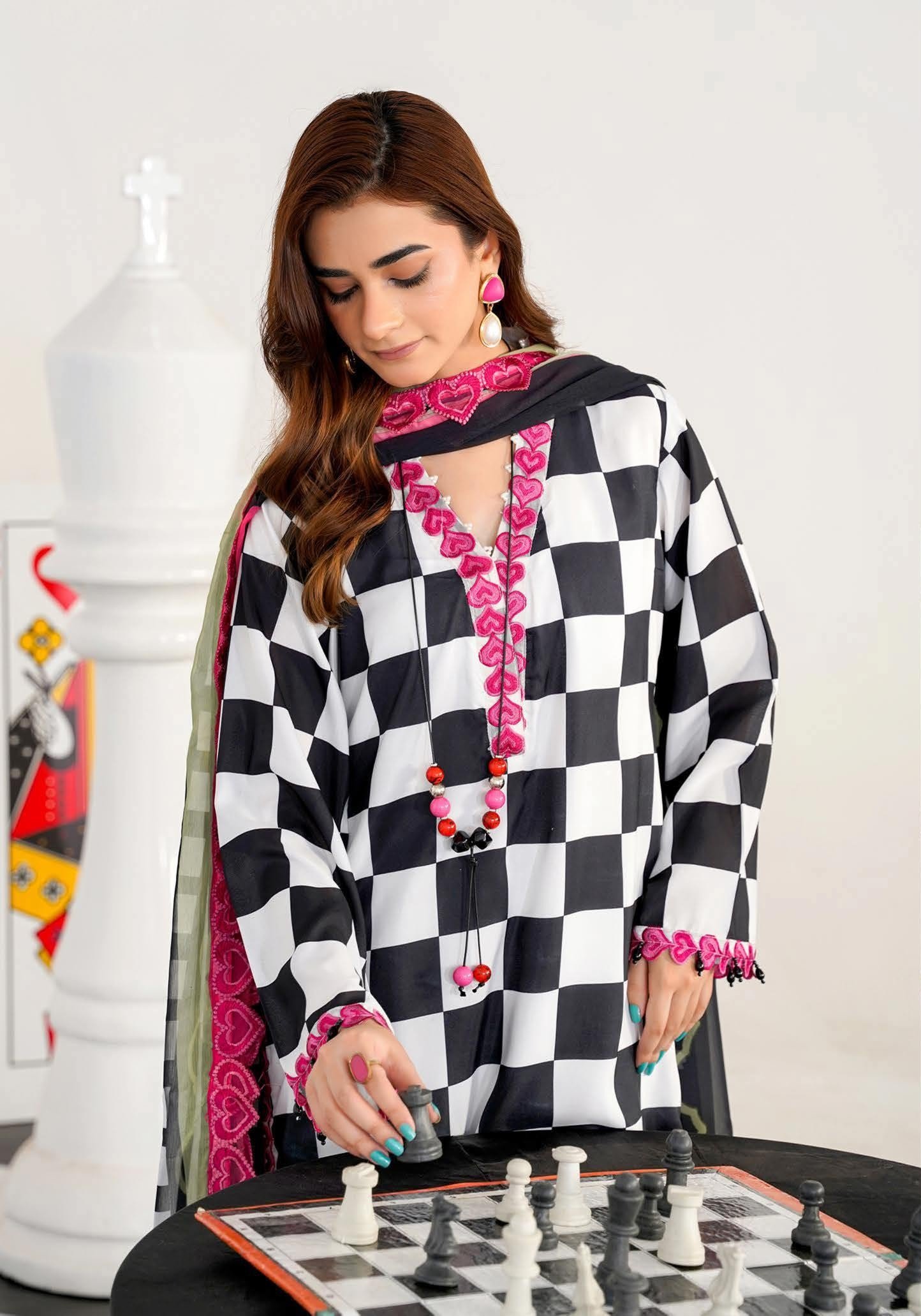 Sajni M.Prints - Olive Grove Lawn Suit with Chiffon Dupatta - Image 3