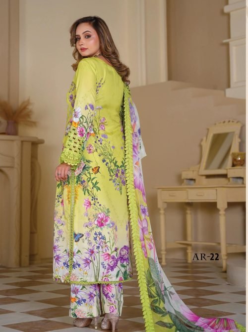 Sajni M.Prints - Ivory Jasmine Lawn Suit with Chiffon Dupatta